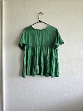 fab'rik Emerald Tiered Flutter Sleeve Tunic
